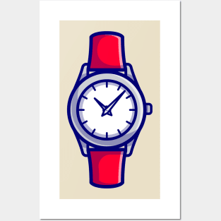 Wristwatch Cartoon Illustration Posters and Art